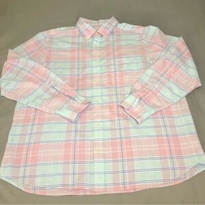Vineyard Vines Men’s Blue White Pink Green Button Down Shirt Size Large